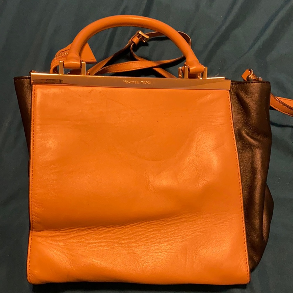 Brown and Black Michael Kors bag